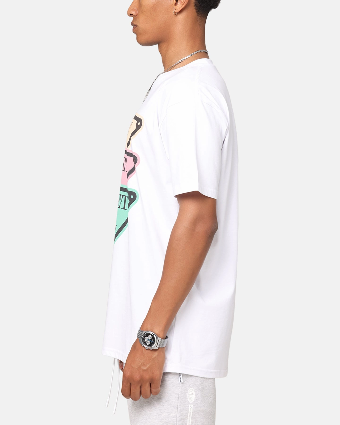 Chilly Wear Secret Club Stacked Badge T-Shirt White