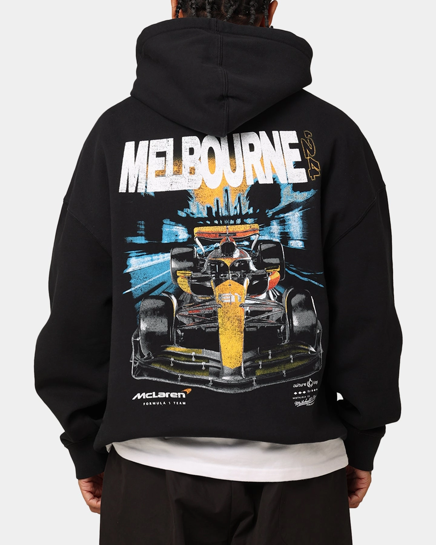 Mitchell & Ness X McLaren Oscar Piastri #81 Track Hoodie Faded Black Durable Shield