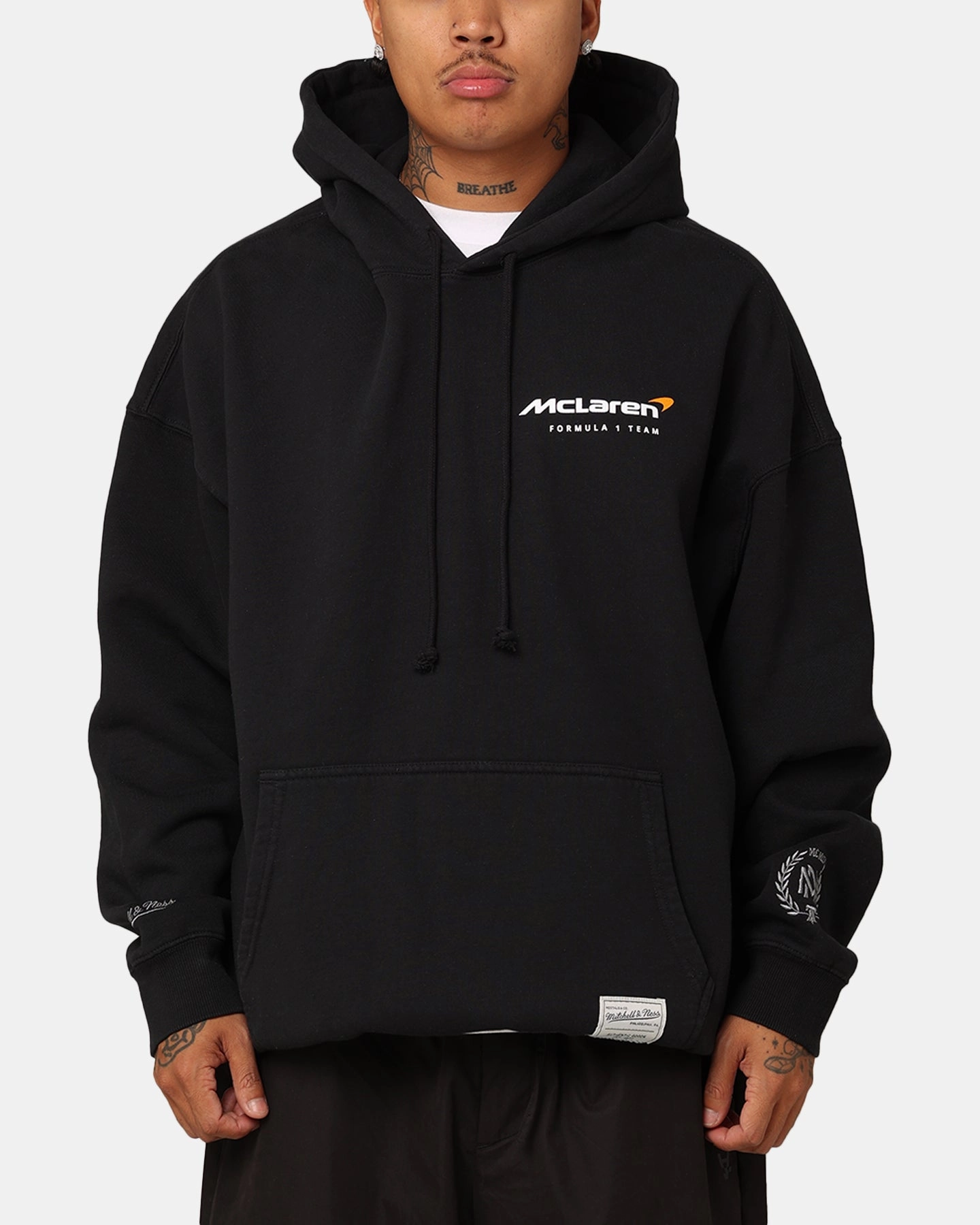 Surprise Mitchell & Ness X McLaren Oscar Piastri #81 Track Hoodie Faded Black