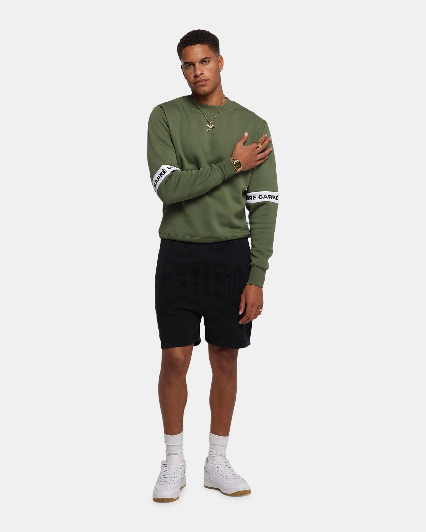 Carre La Manche 2.0 Crewneck Olive Green Noise Free Zipper Comfy Layers