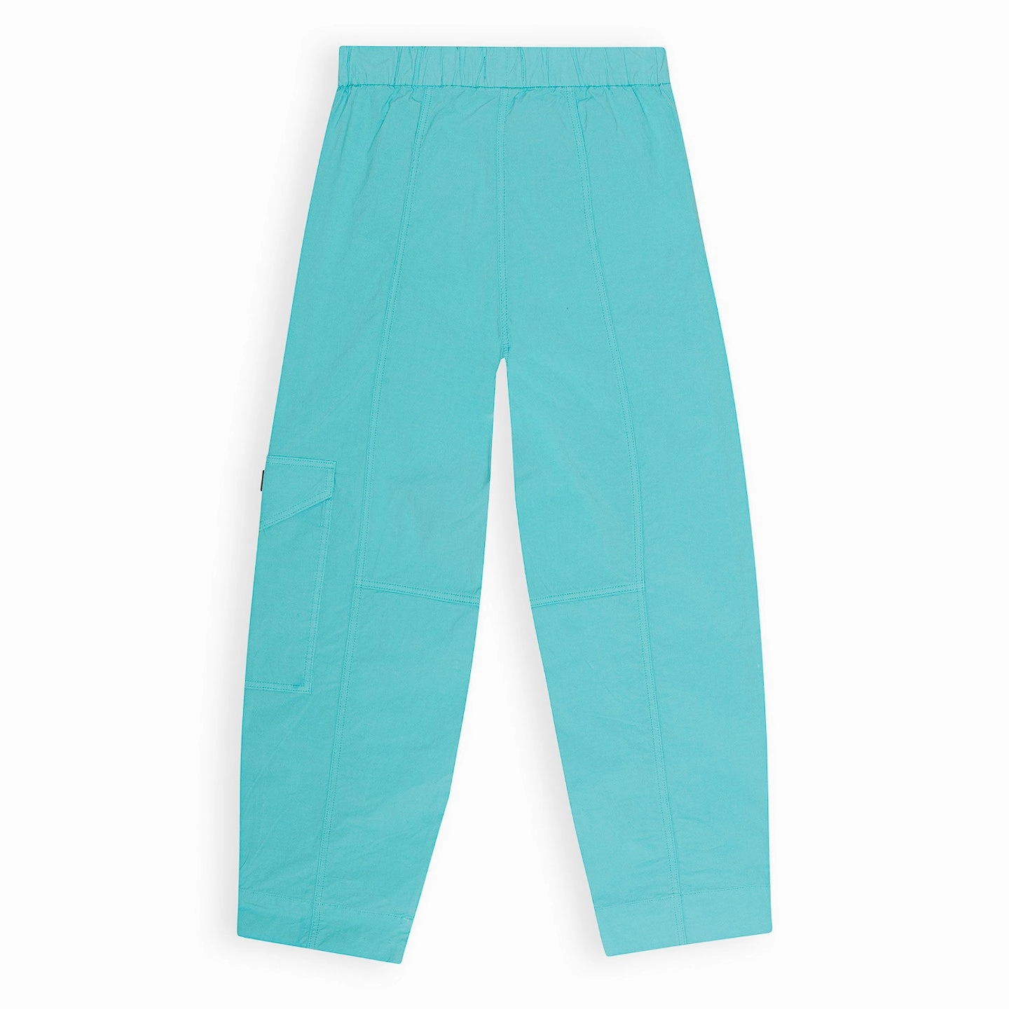 Multi-way wear Ganni Washed Cotton Canvas Elasticated Curve Pants 'Blue'