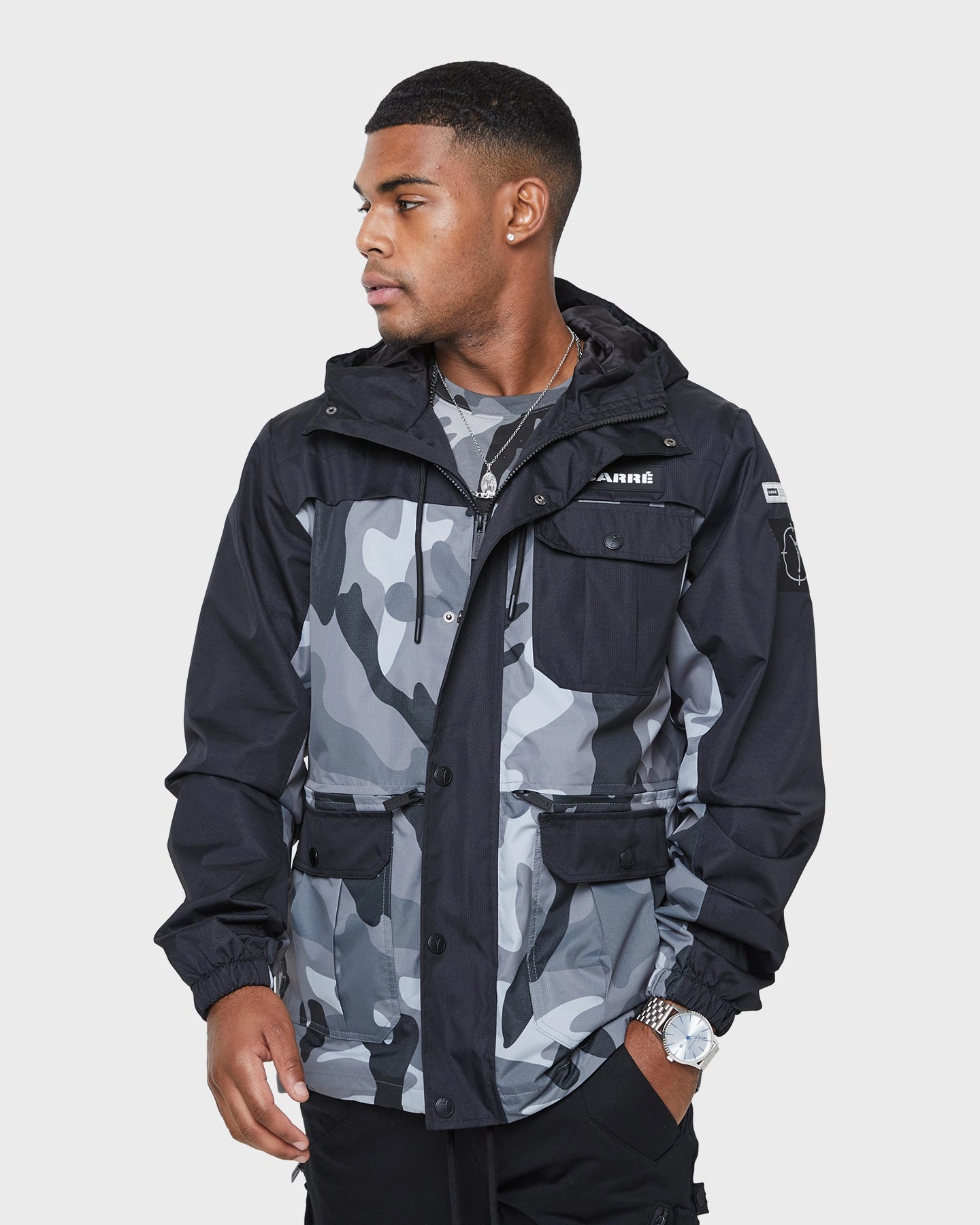 Carr?? Utilitaire Windbreaker Black Camo NonBulkyFit Road Trip