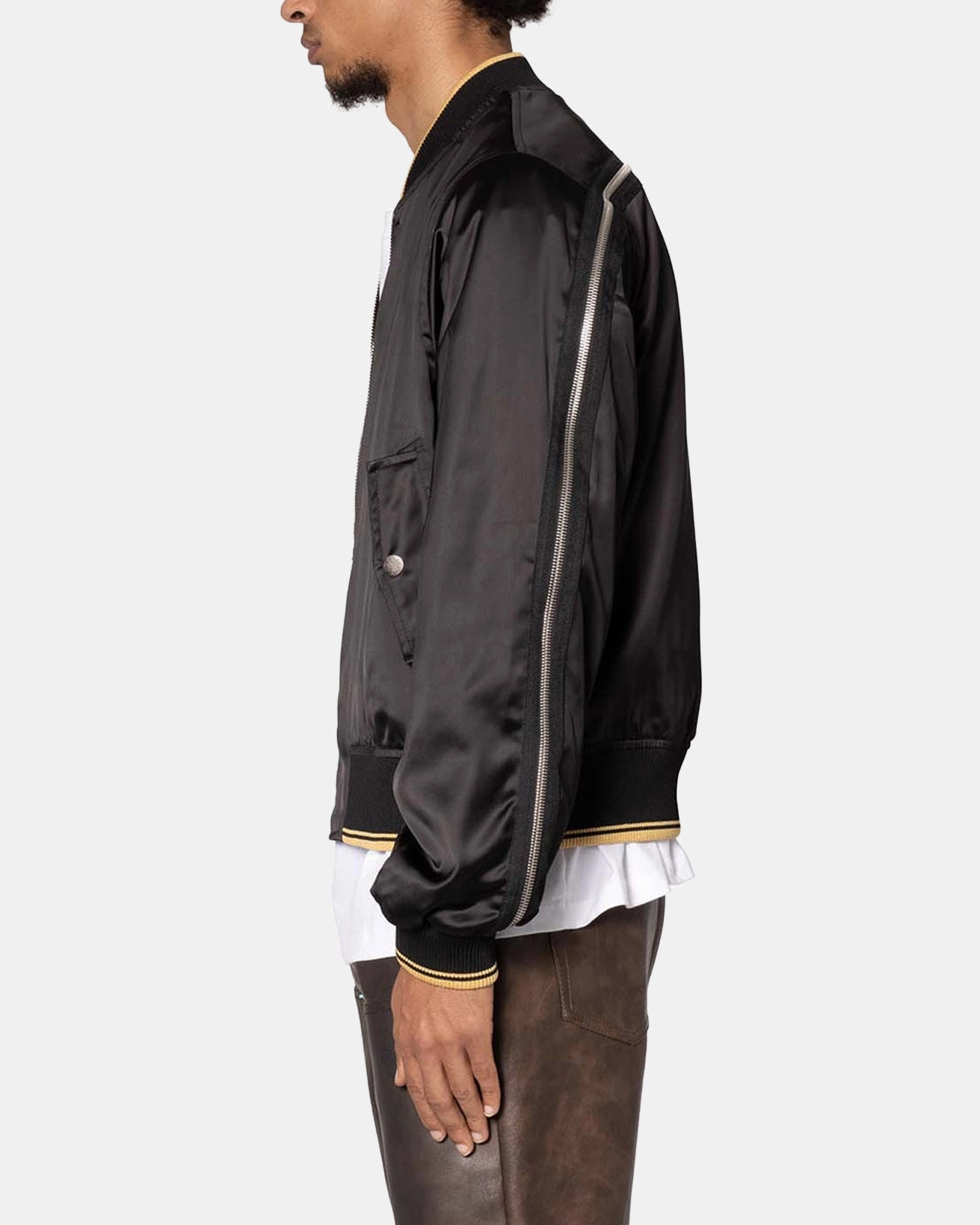 Abrasion Resistant Zippers MNML Dark Bark Double Zip Jacket Black