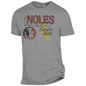 Customizable Alternative Apparel Adult/Unisex Vault Seminole Logo/Noles Florida State Design Short Sleeve T-shirt - Smoke Grey