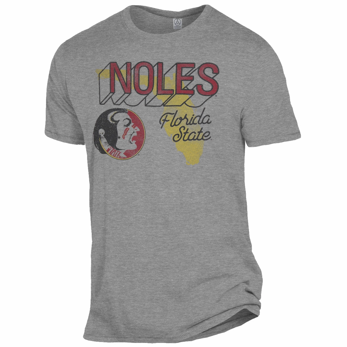Customizable Alternative Apparel Adult/Unisex Vault Seminole Logo/Noles Florida State Design Short Sleeve T-shirt - Smoke Grey