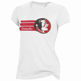 Alternative Apparel Women's Vault Seminoles/Seminole Logo Short Sleeve T-shirt - White Active Outfit Style Casual Touch