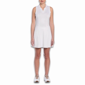Loose Flow Callaway Sleeveless Flounce Golf Dress (with Mesh) Brilliant White - SP25 Women