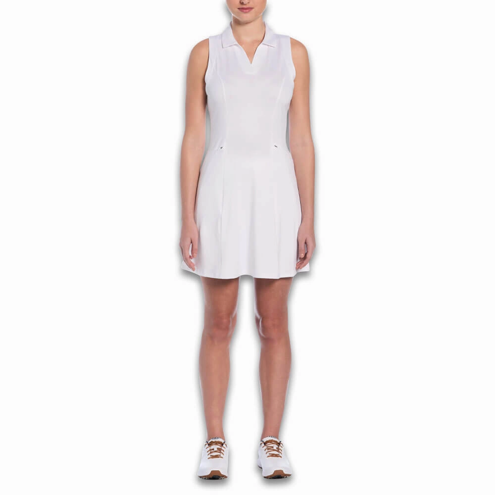Seasonal Comfort Callaway Sleeveless Flounce Golf Dress (with Mesh) Brilliant White - SP25 Women