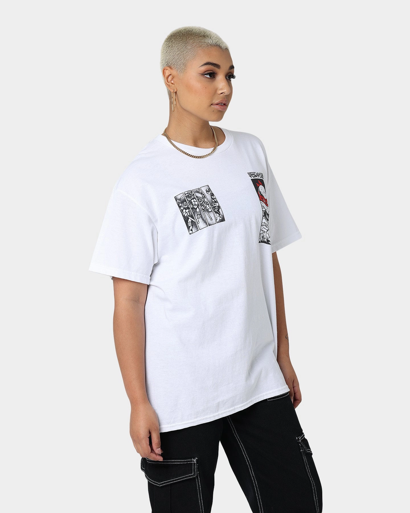 Sweat Absorbent V neck American Thrift American Thrift x Teenage Mutant Ninja Turtles Comic Book T-Shirt White