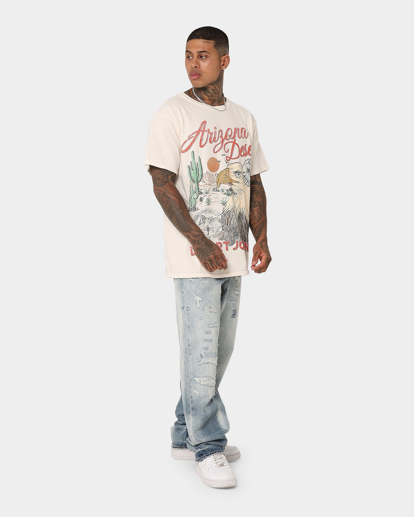 Value for Money American Thrift Arizona Desert Vintage T-Shirt Off White