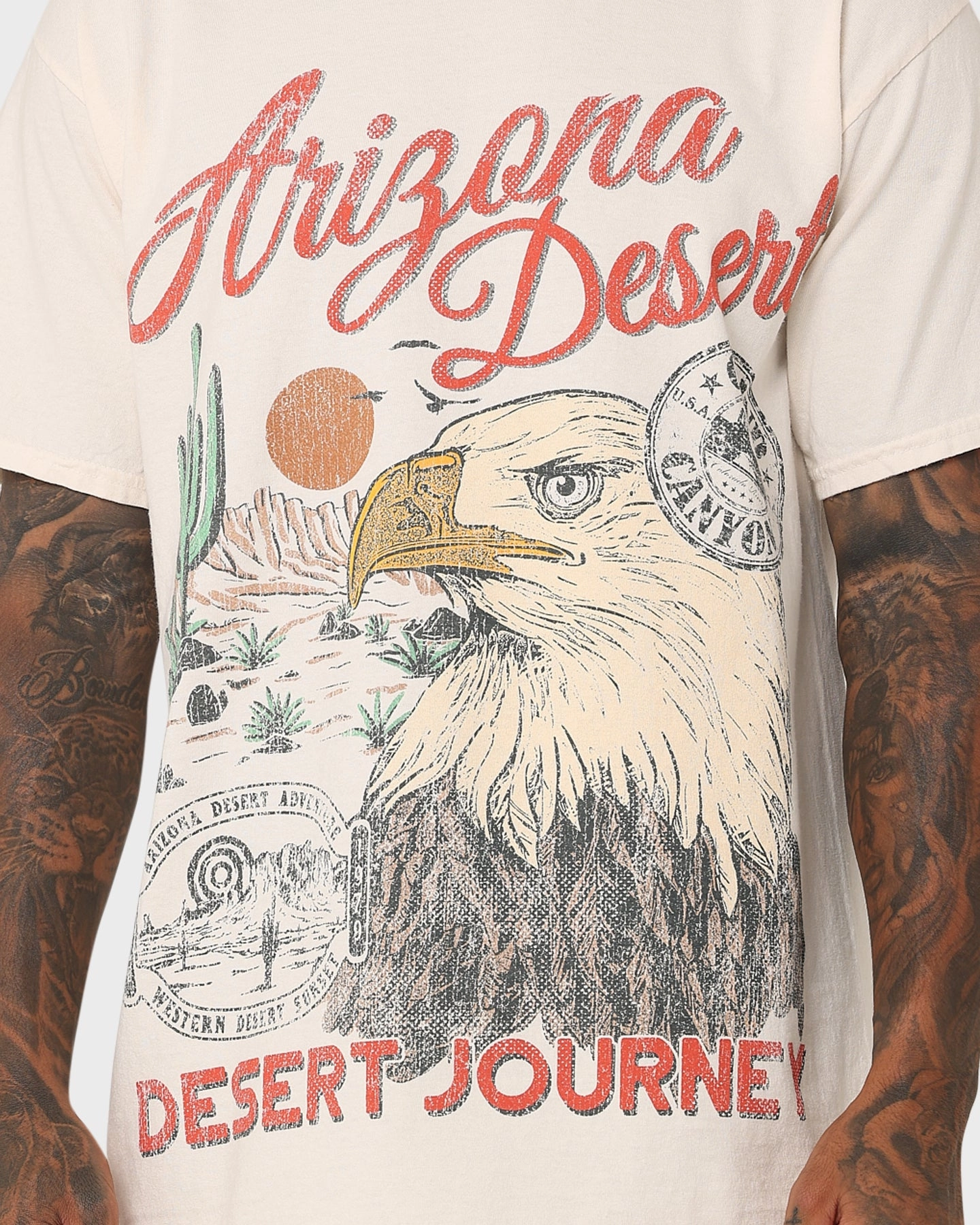 American Thrift Arizona Desert Vintage T-Shirt Off White Beach Wear loose fitting