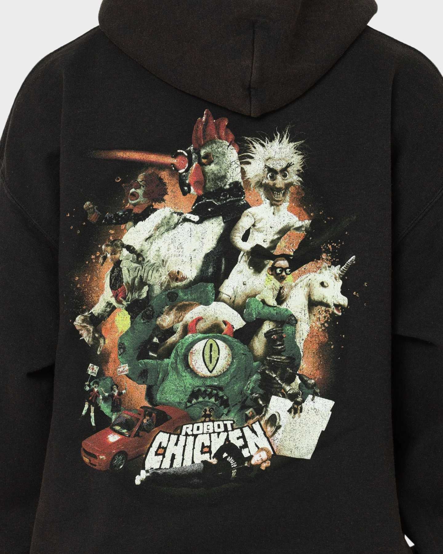 Cool Climate American Thrift Chicken Boom Vintage Hoodie Black Wash