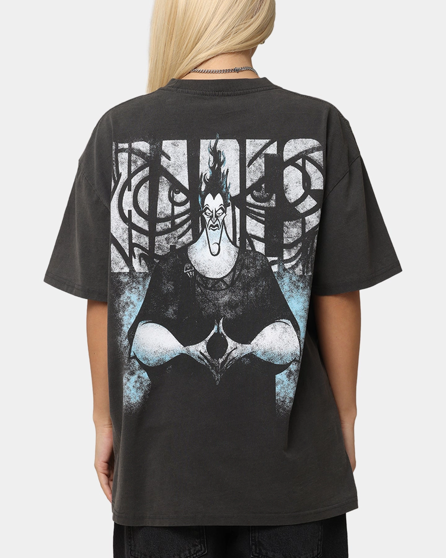 Distressed Hem Finish American Thrift Disney Hercules Hades Heavyweight T-Shirt Black Wash