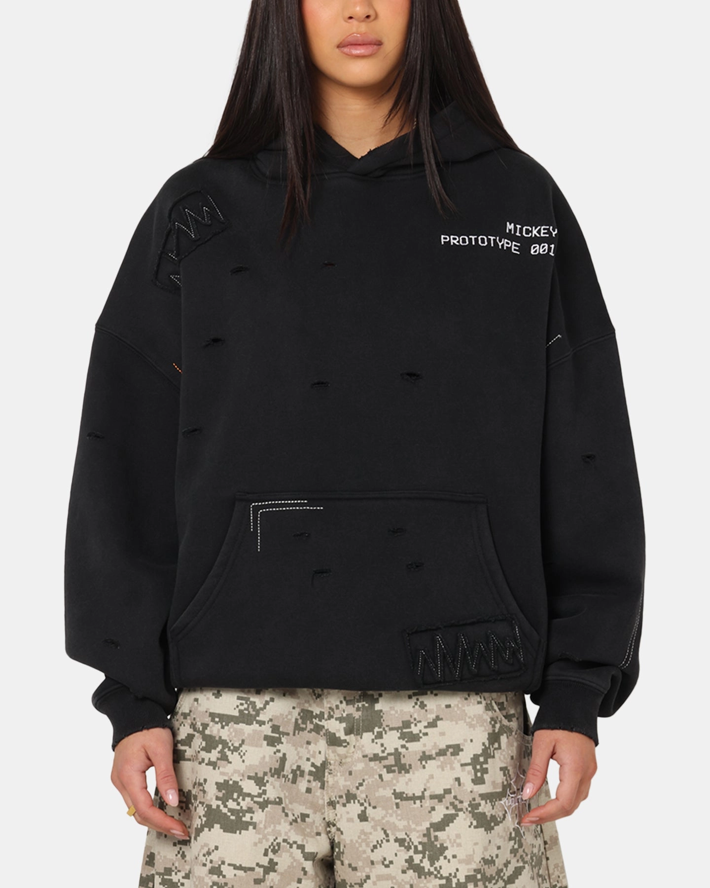 American Thrift Disney Mickey Prototype 001 Hoodie Black Daily Fit Keep
