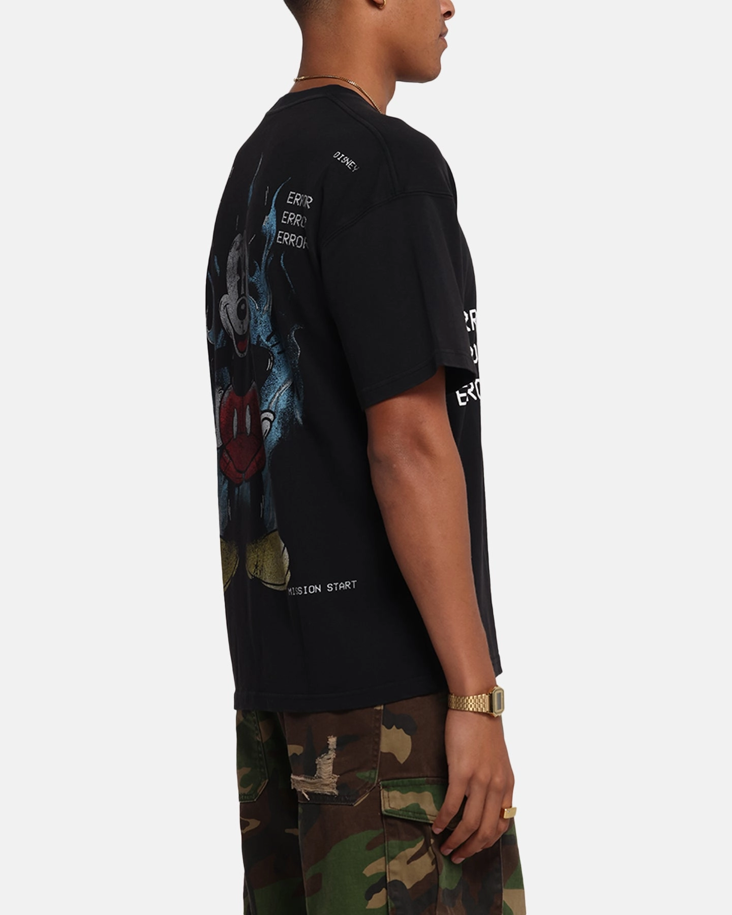 American Thrift Disney Mickey Prototype 001 T-Shirt Black Plus size clothing Minimalistic Wear