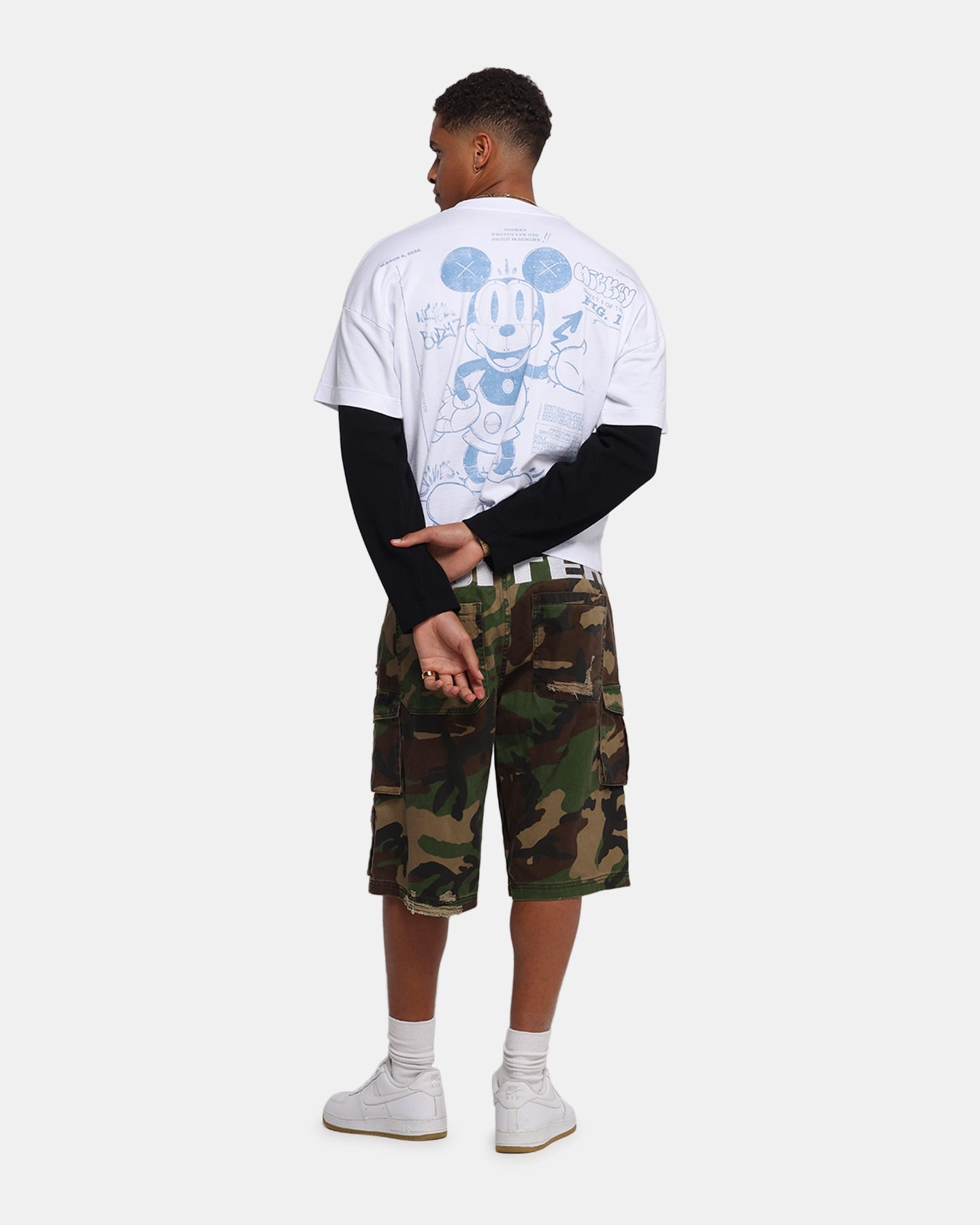 American Thrift Disney Mickey Prototype II Long Sleeve T-Shirt White Easter
