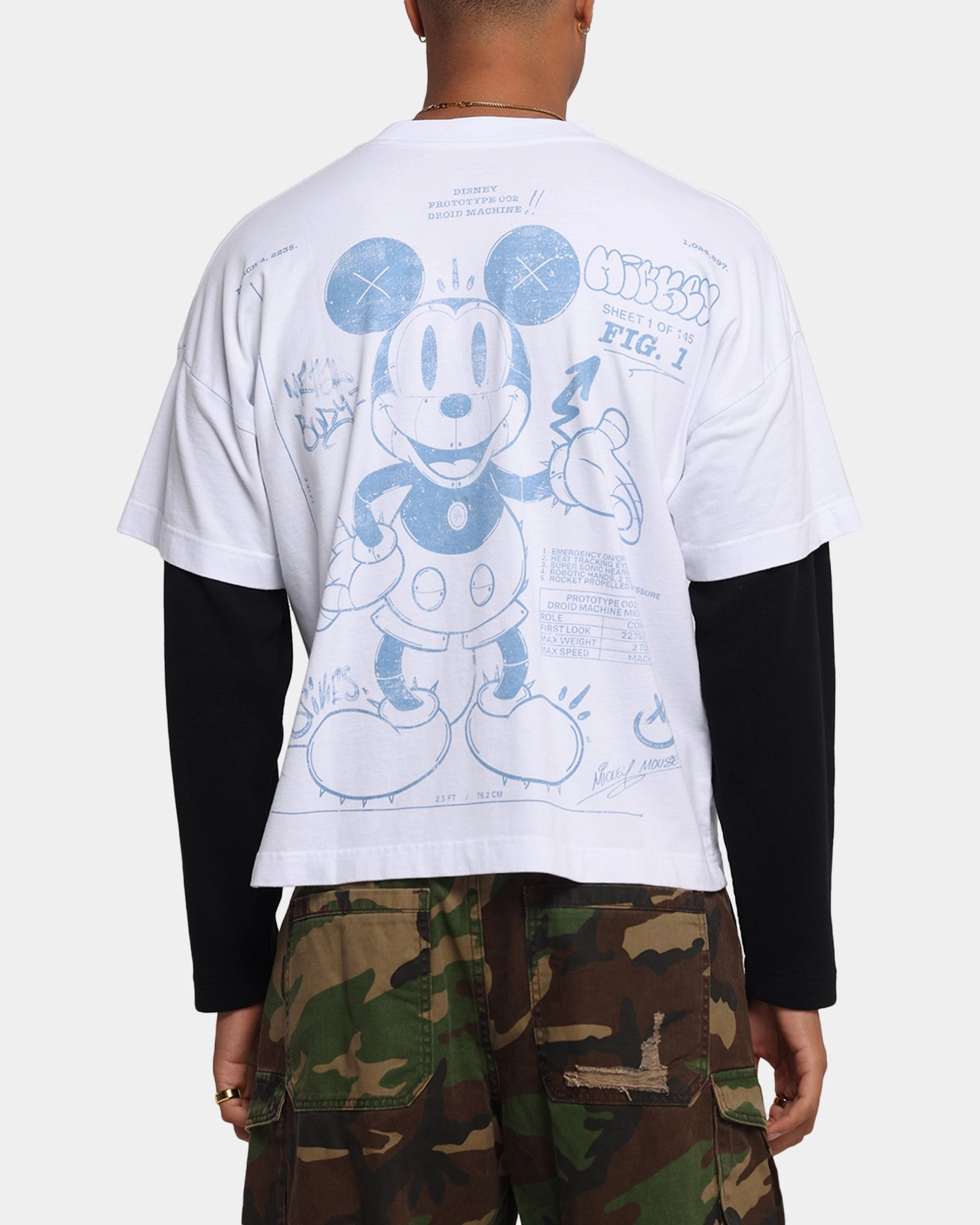 Relaxed Outfit American Thrift Disney Mickey Prototype II Long Sleeve T-Shirt White