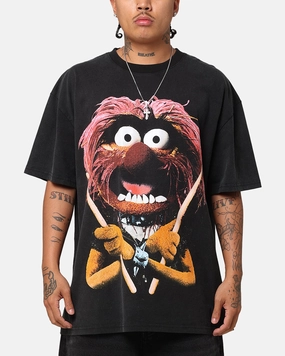 Essential Style Wear American Thrift Disney The Muppets Animal Heavy T-Shirt Vintage Black