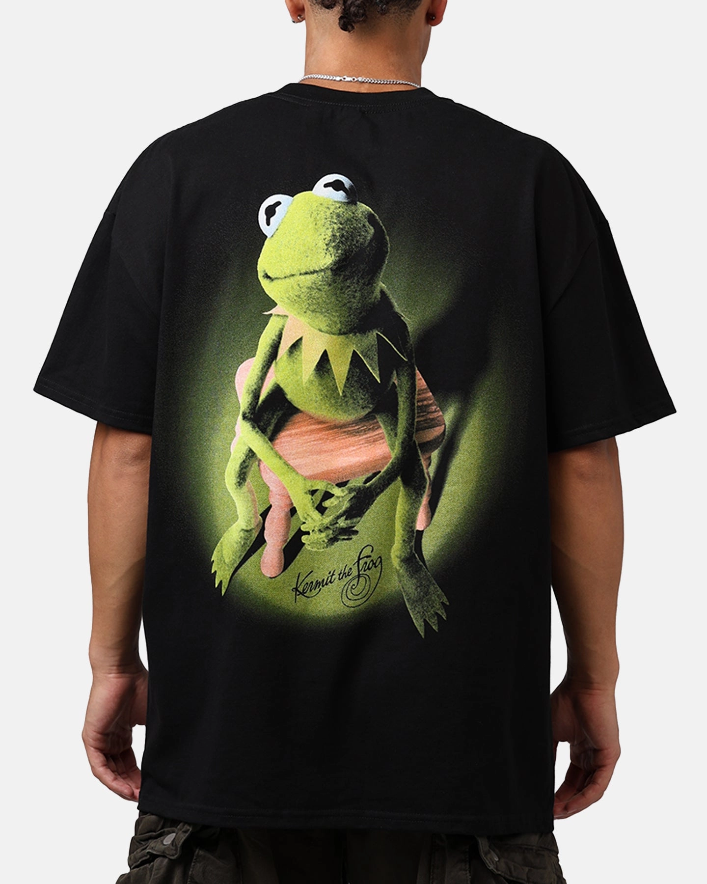 Summer Essential Easy Care Fabric American Thrift Disney The Muppets Kermit Heavyweight T-Shirt Black