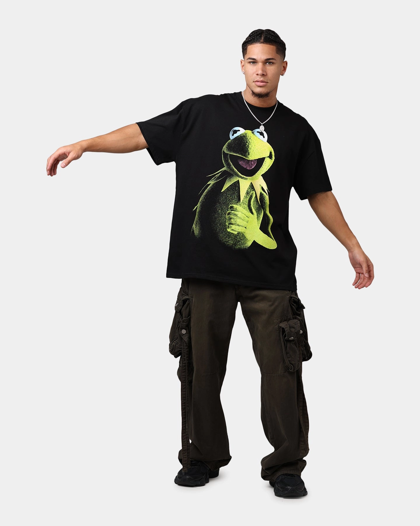American Thrift Disney The Muppets Kermit Heavyweight T-Shirt Black AntiPilling Treatment