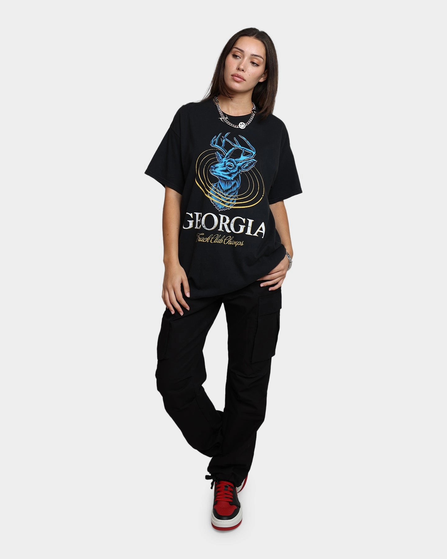 American Thrift Georgia Vintage T-Shirt Black Wash Breathable apparel