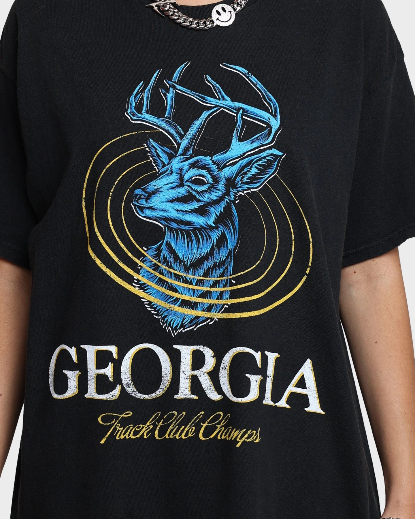 Casual Wearable American Thrift Georgia Vintage T-Shirt Black Wash