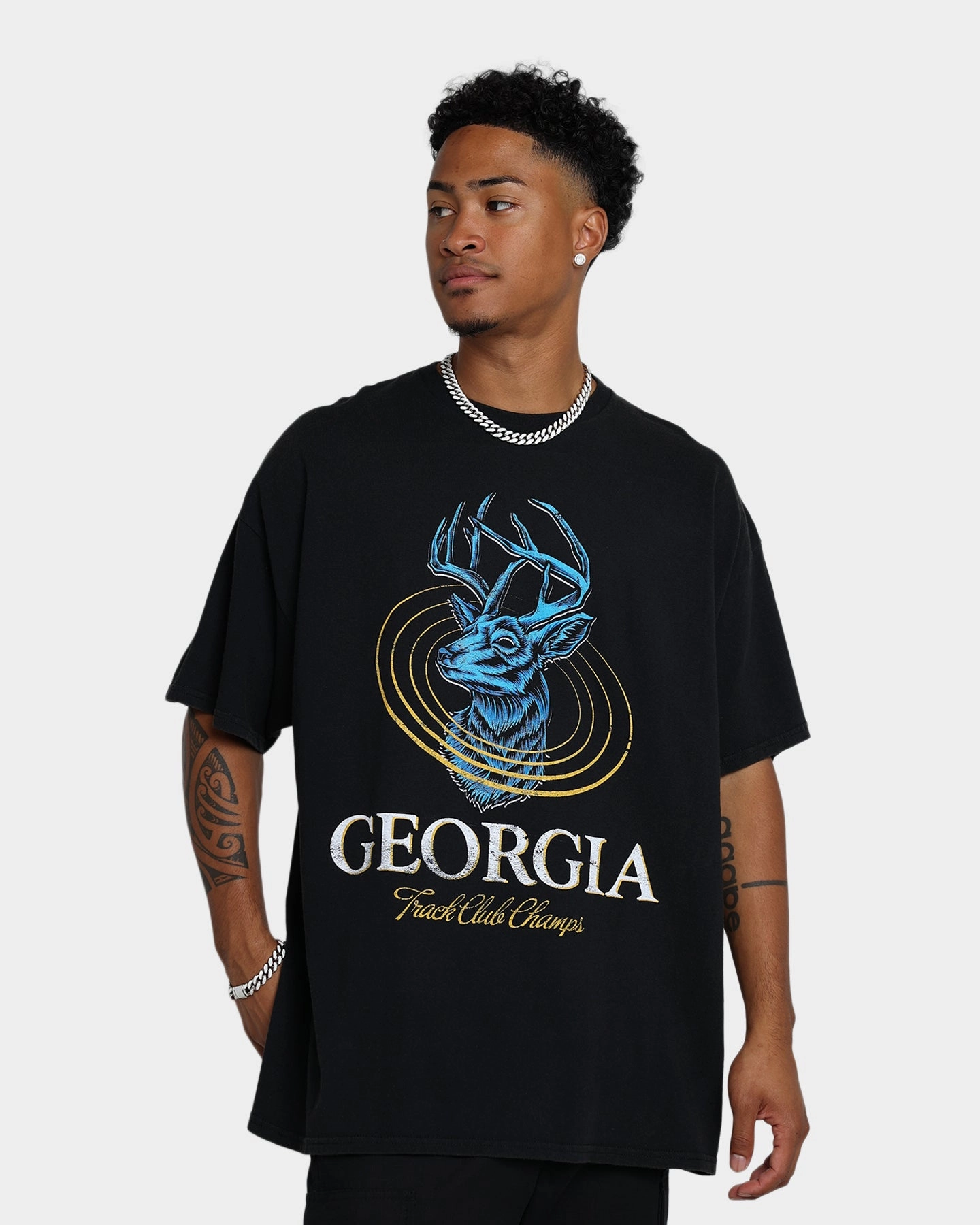 Lint Resistant Surface Reinforced Neckline American Thrift Georgia Vintage T-Shirt Black Wash