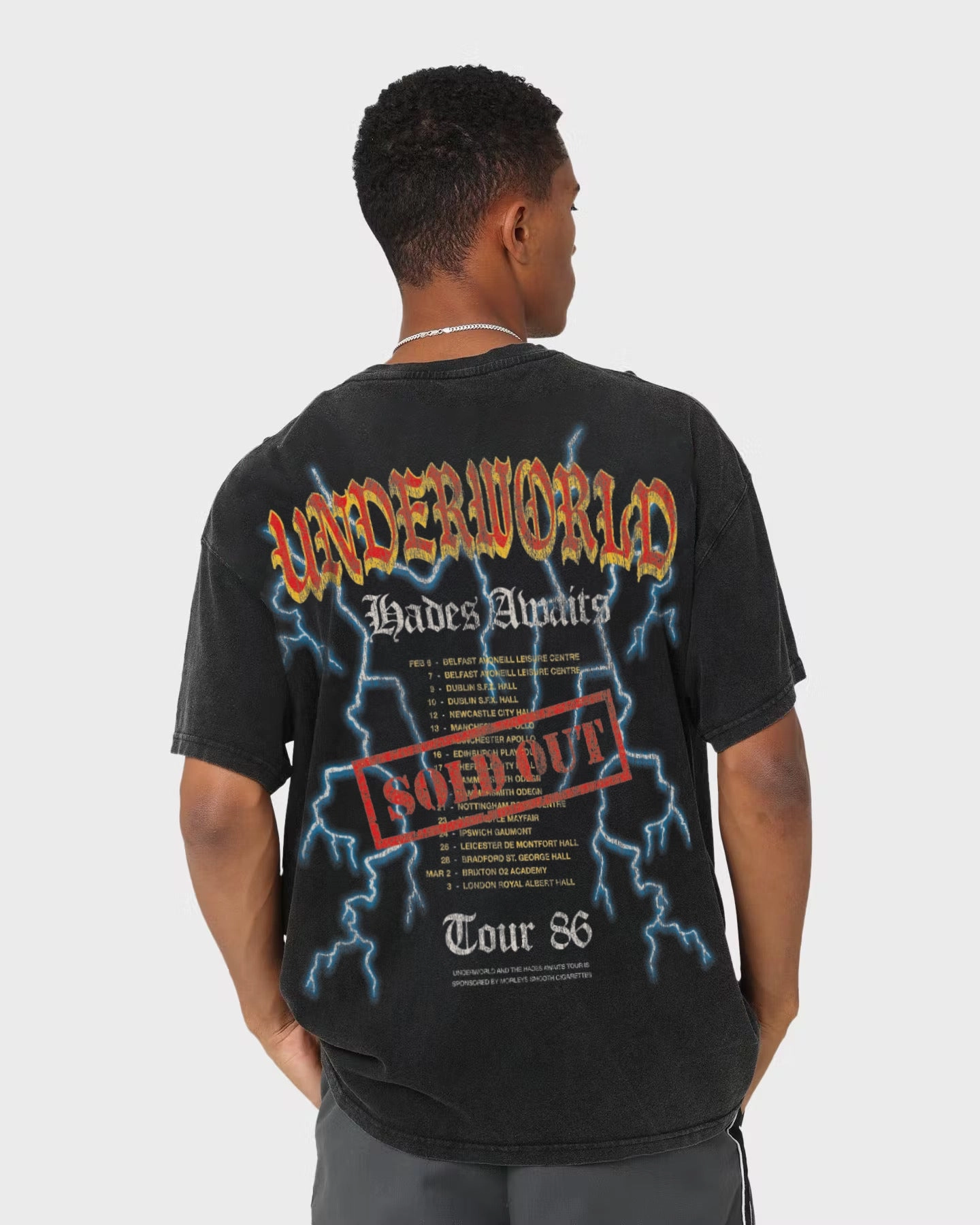 American Thrift Hades Tour Premium Thrifted Vintage T-Shirt Black Wash UltraSoftBrushedInterior
