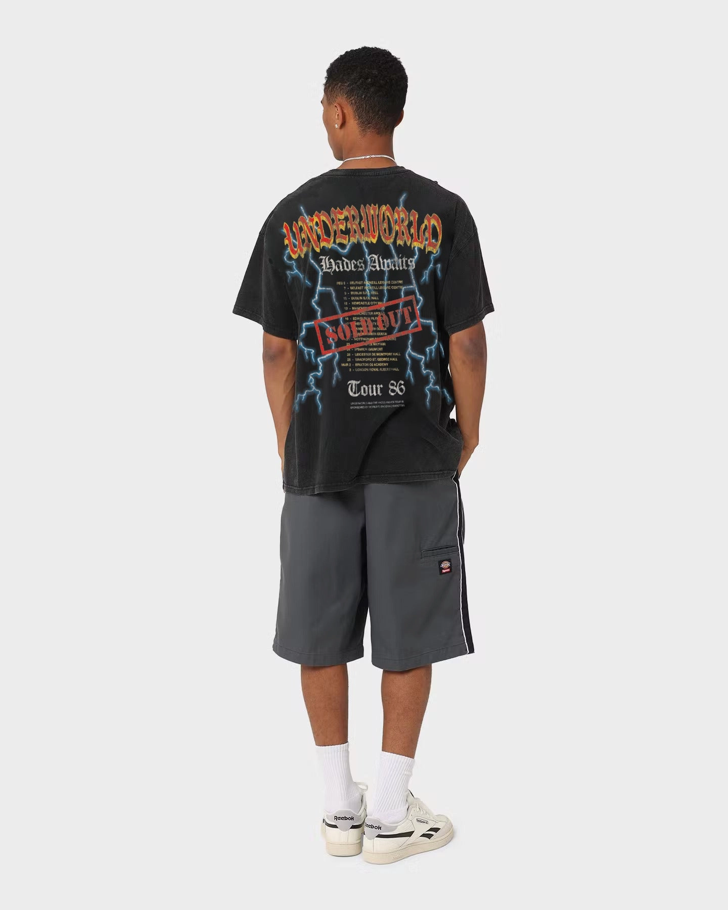 Non Restrictive Silhouette Perfect Comfort American Thrift Hades Tour Premium Thrifted Vintage T-Shirt Black Wash