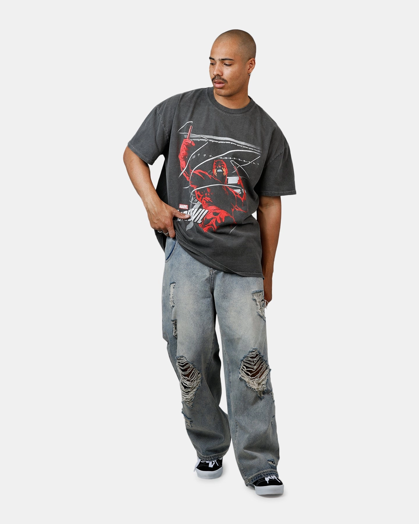 FunctionalPockets City Casual American Thrift Marvel Daredevil Poster Heavyweight T-Shirt Black Wash
