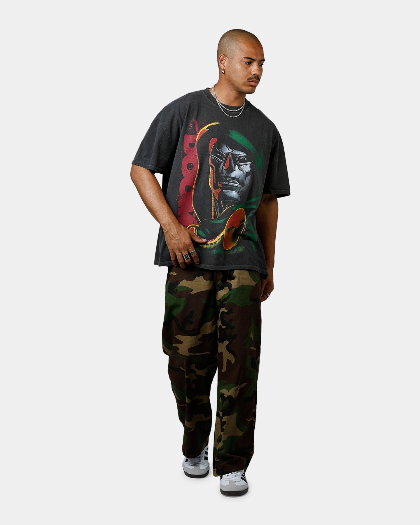 Practical Comfort Lightweight Weave American Thrift Marvel Doctor Doom Heavyweight T-Shirt Black Wash