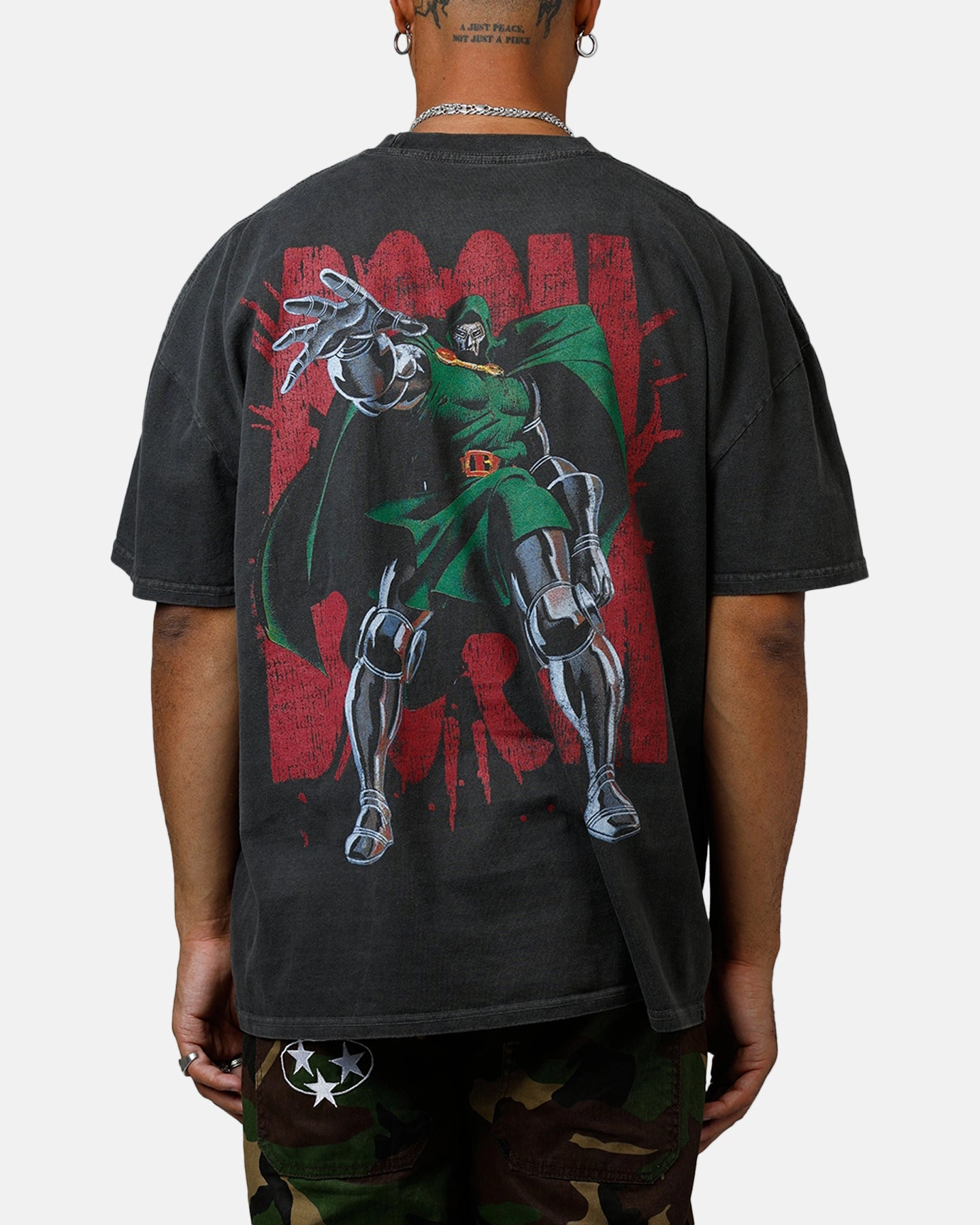 American Thrift Marvel Doctor Doom Heavyweight T-Shirt Black Wash Comfort Fit