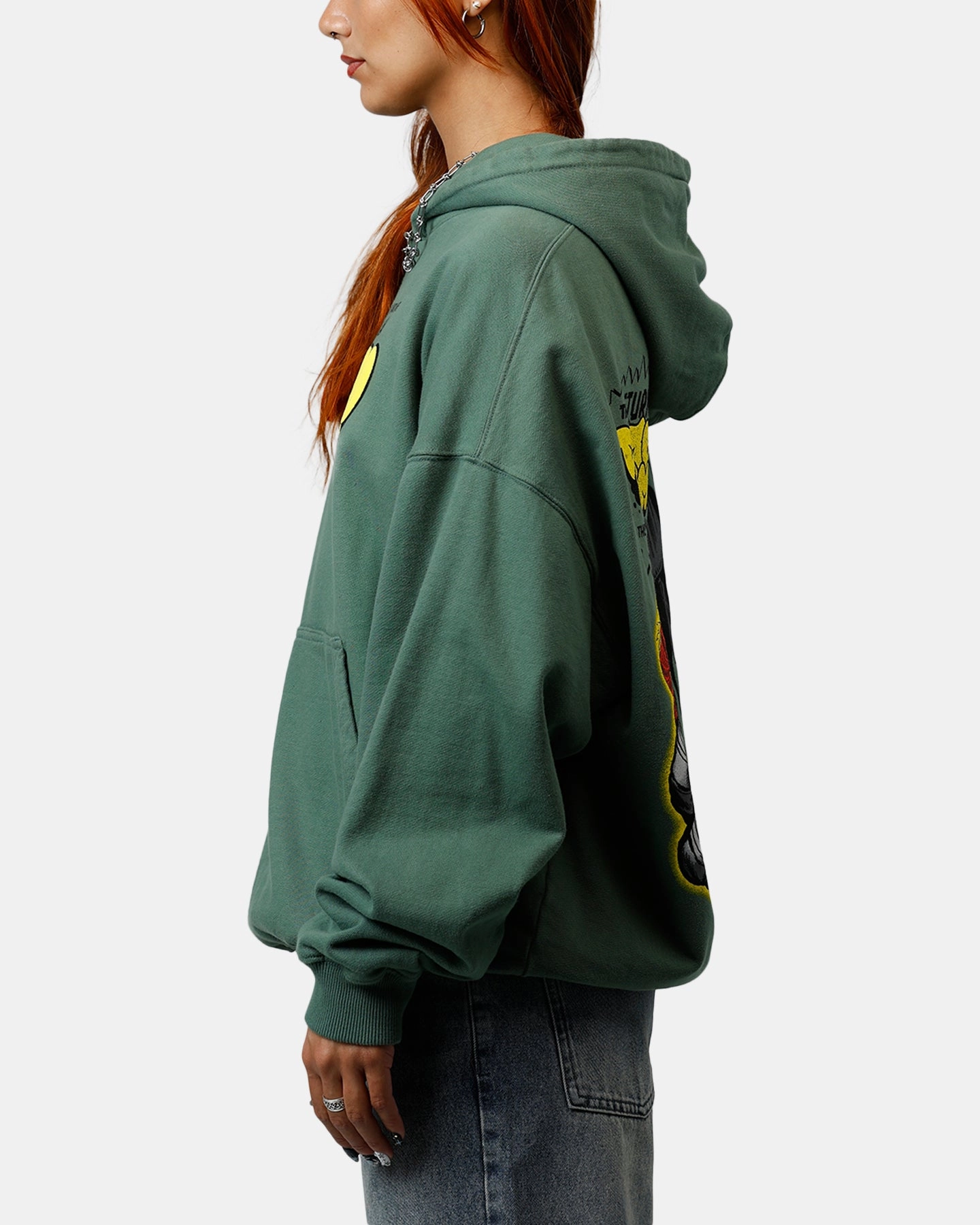 American Thrift Marvel Fantastic Four Doctor Doom Villian Premium Hoodie Green Ventilation Panels