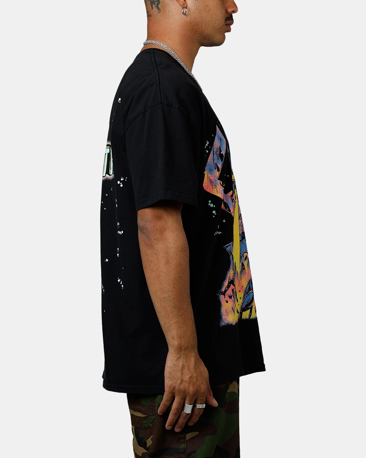 American Thrift Marvel Fantastic Four Galactus Vintage T-Shirt Black Button Down