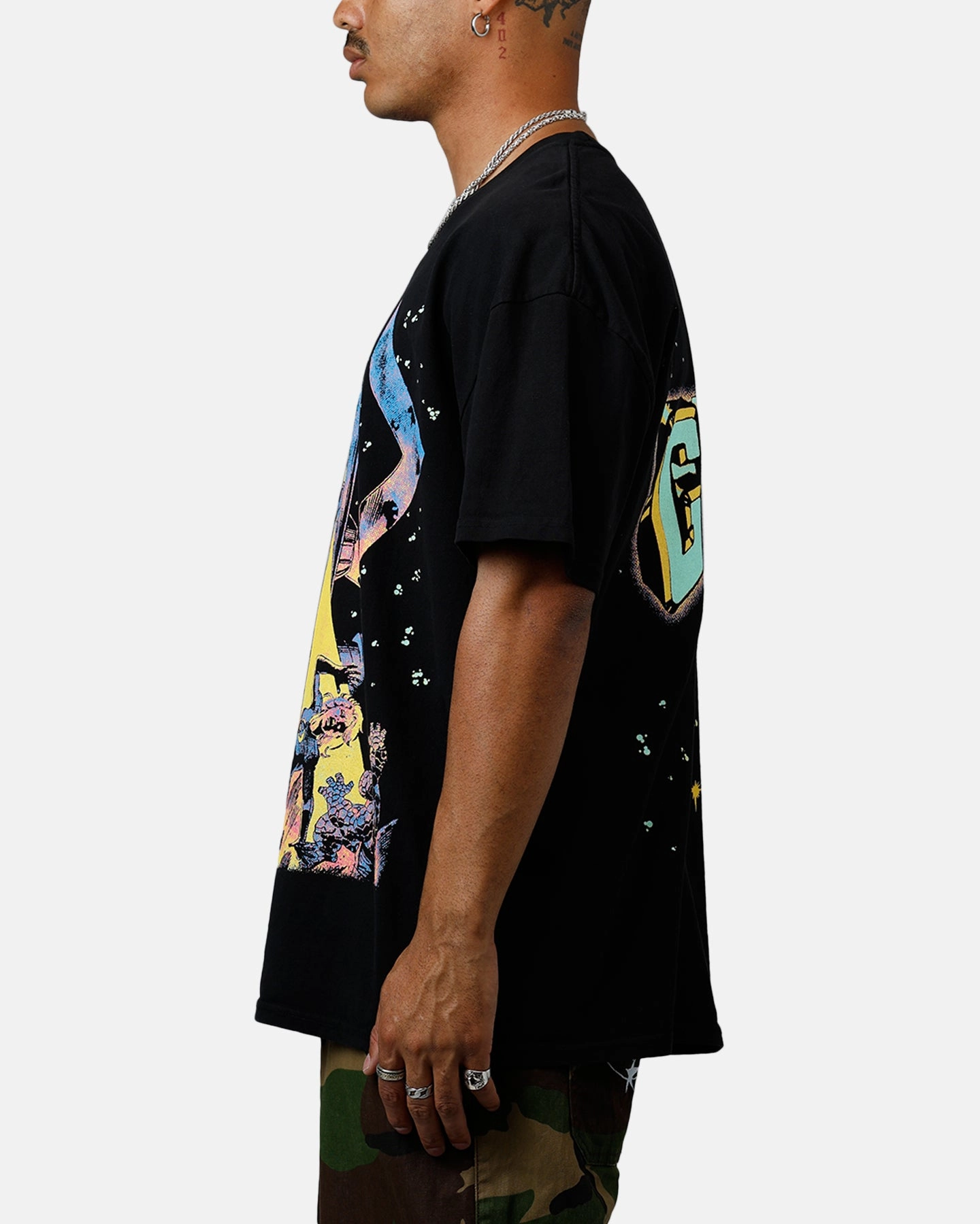 Soft and Light Wear American Thrift Marvel Fantastic Four Galactus Vintage T-Shirt Black