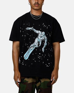 Minimalist fashion Anti Odor Treatment American Thrift Marvel Fantastic Four Silver Surfer Vintage T-Shirt Black