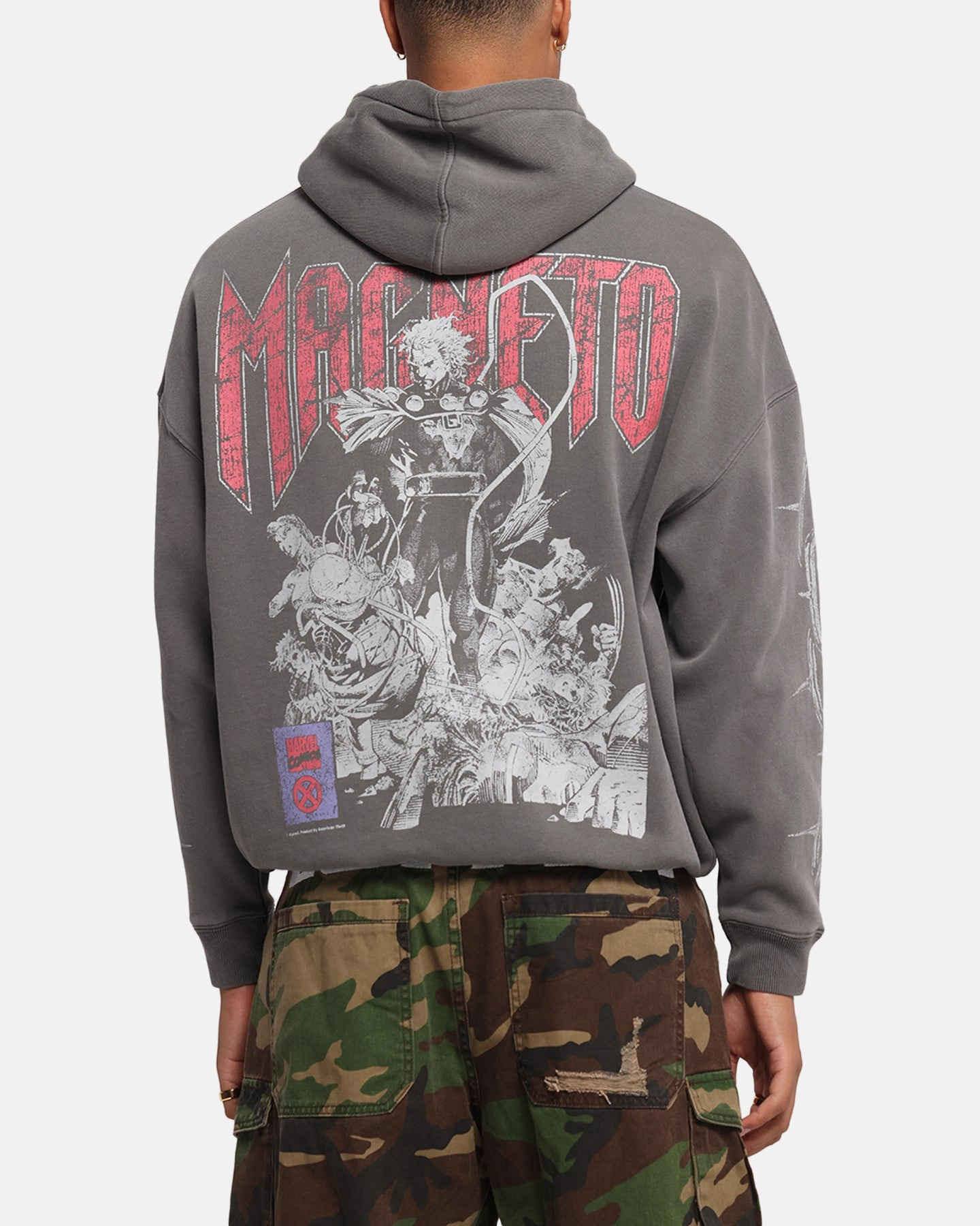 Anti Odor Technology Odor Resistant Fabric American Thrift Marvel X-Men Magneto Premium Hoodie Washed Charcoal