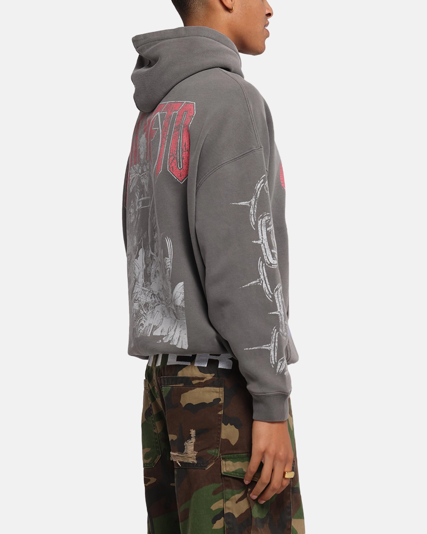 high - torque American Thrift Marvel X-Men Magneto Premium Hoodie Washed Charcoal