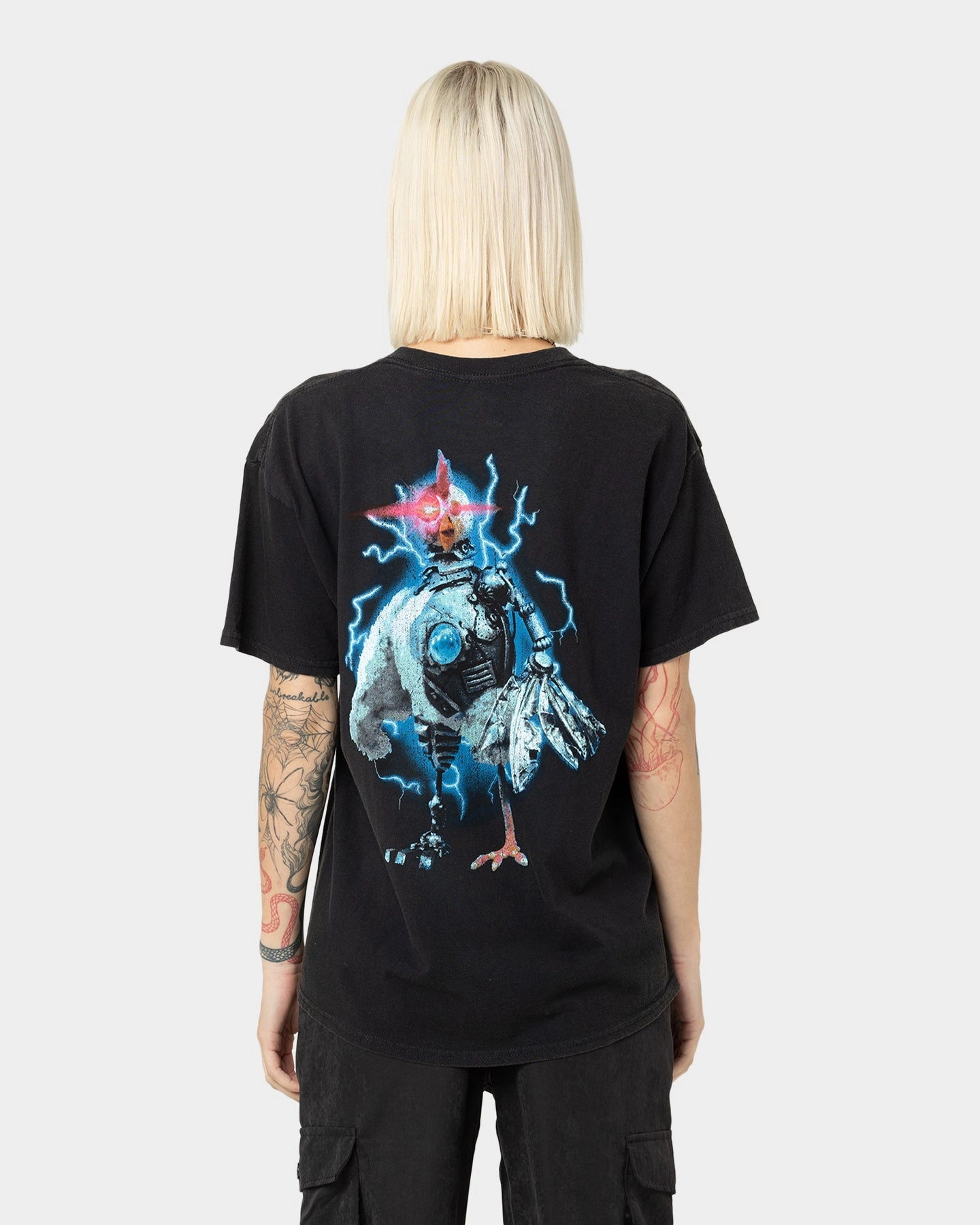 American Thrift Robot Chicken Vintage T-Shirt Black Wash Water Based Ink