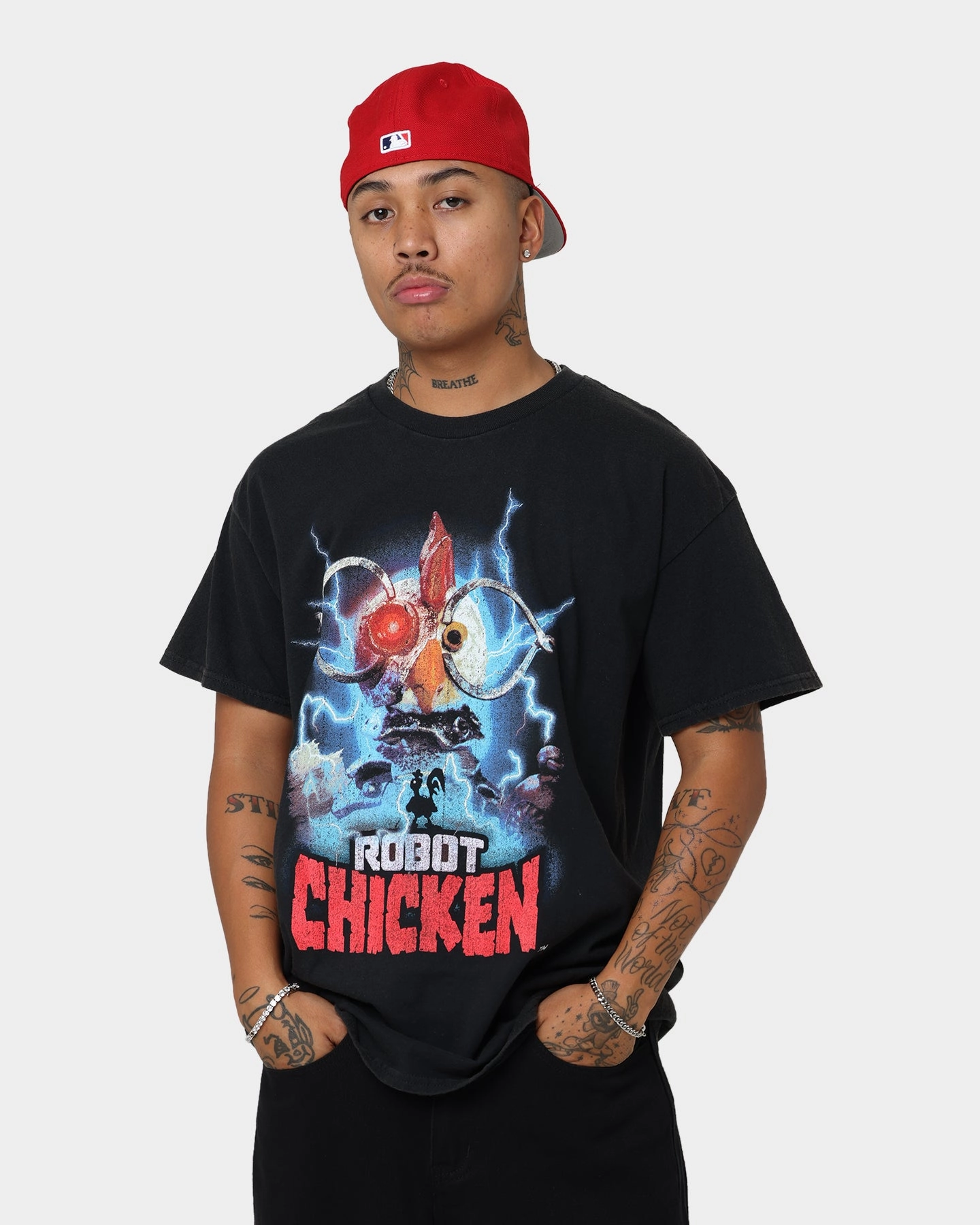American Thrift Robot Chicken Vintage T-Shirt Black Wash Comfy Wear