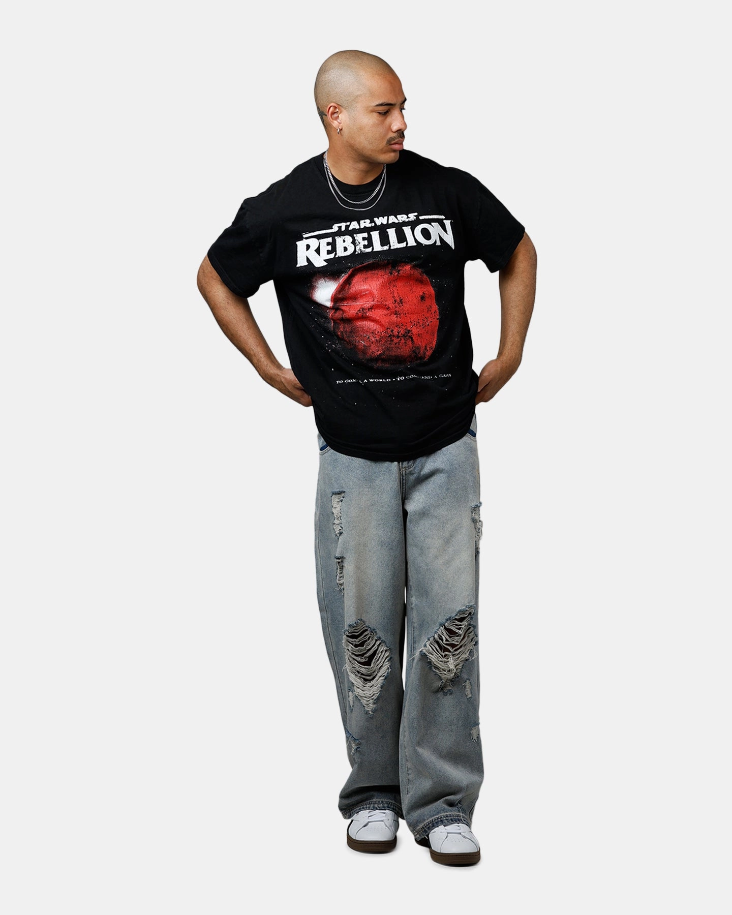 American Thrift Star Wars Battlefront Rebellion Heavyweight T-Shirt Black Light Layer Stretch Knit