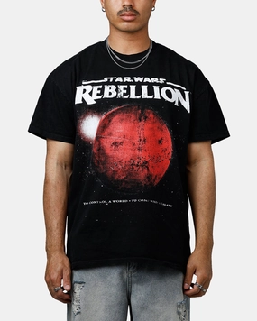 Chic Comfort Wear Premium Cotton Blend American Thrift Star Wars Battlefront Rebellion Heavyweight T-Shirt Black