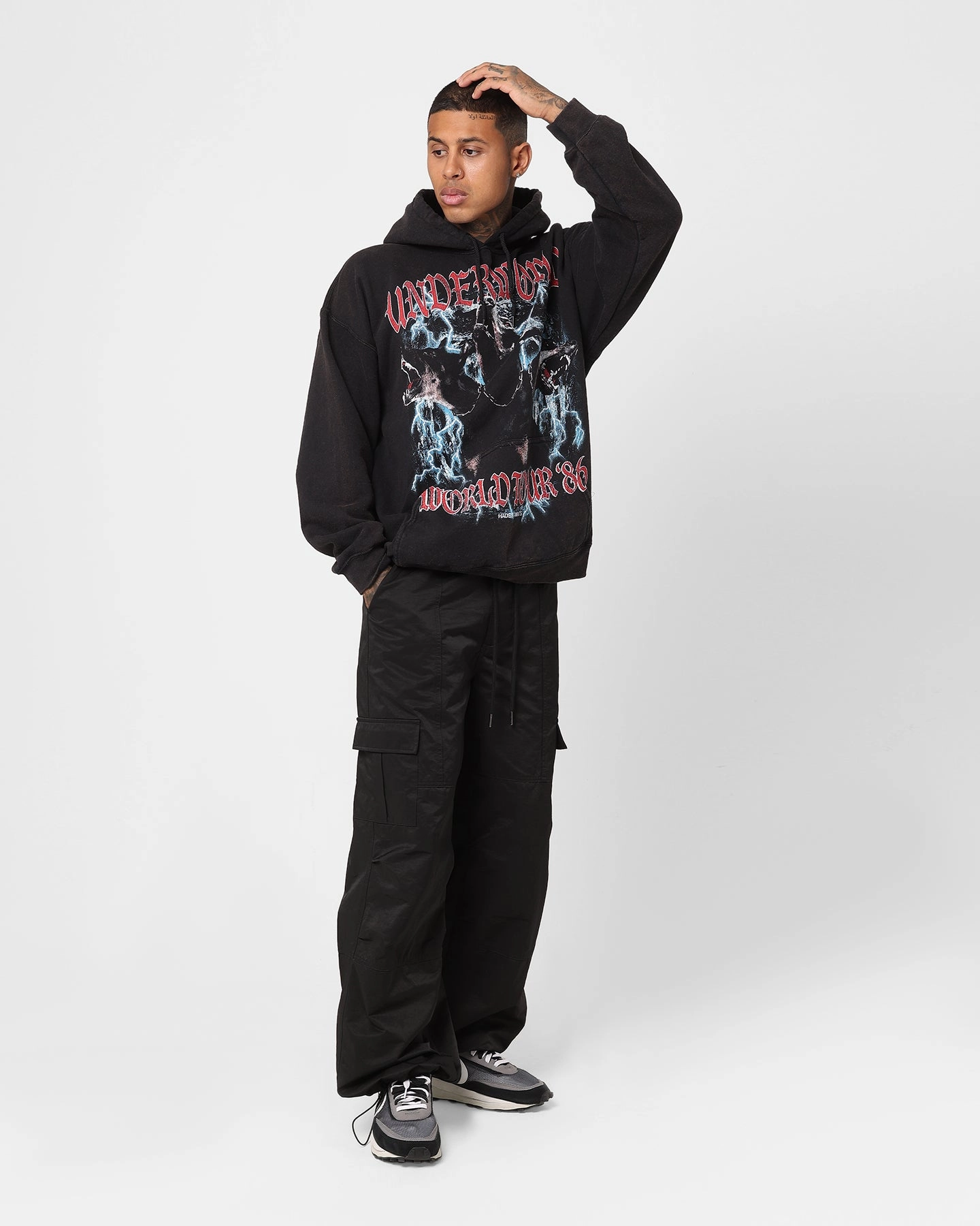 American Thrift Underworld Tour Hoodie Black Wash Swim