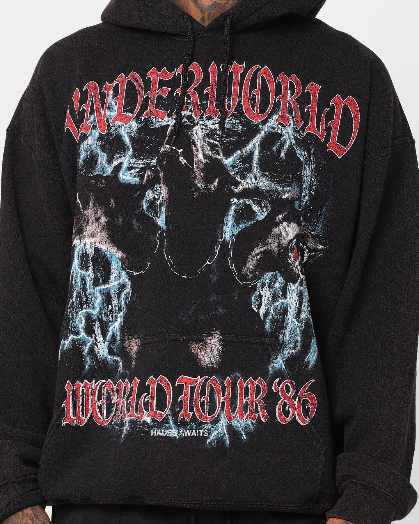 American Thrift Underworld Tour Hoodie Black Wash Flexible Movement