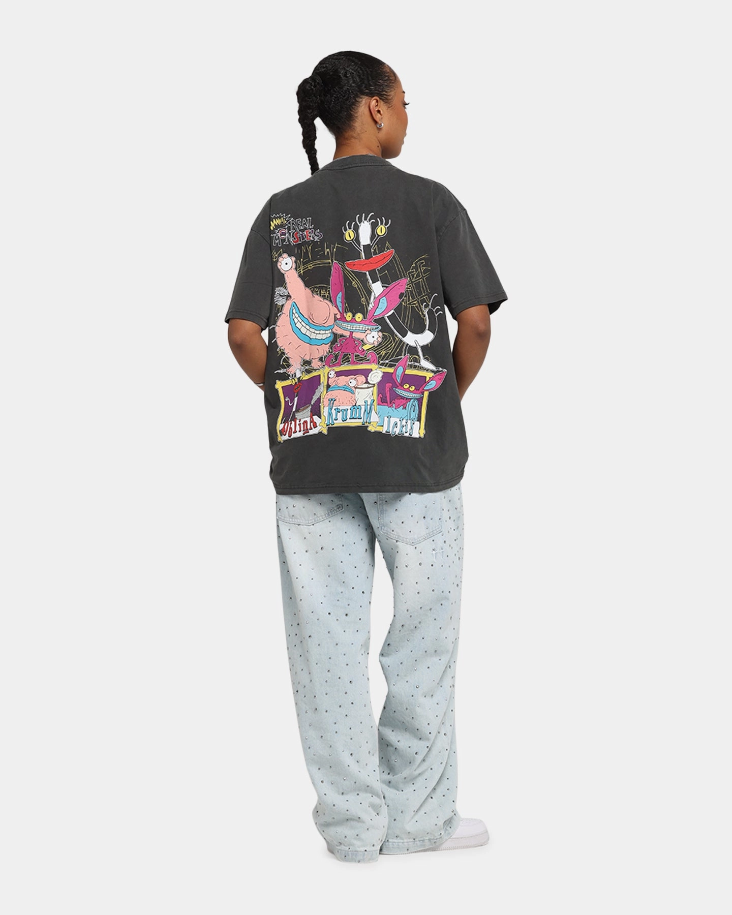 Lightweight Material Comfortable Piece American Thrift x Aaahh!!! Real Monsters Monsters Heavy T-Shirt Black Wash