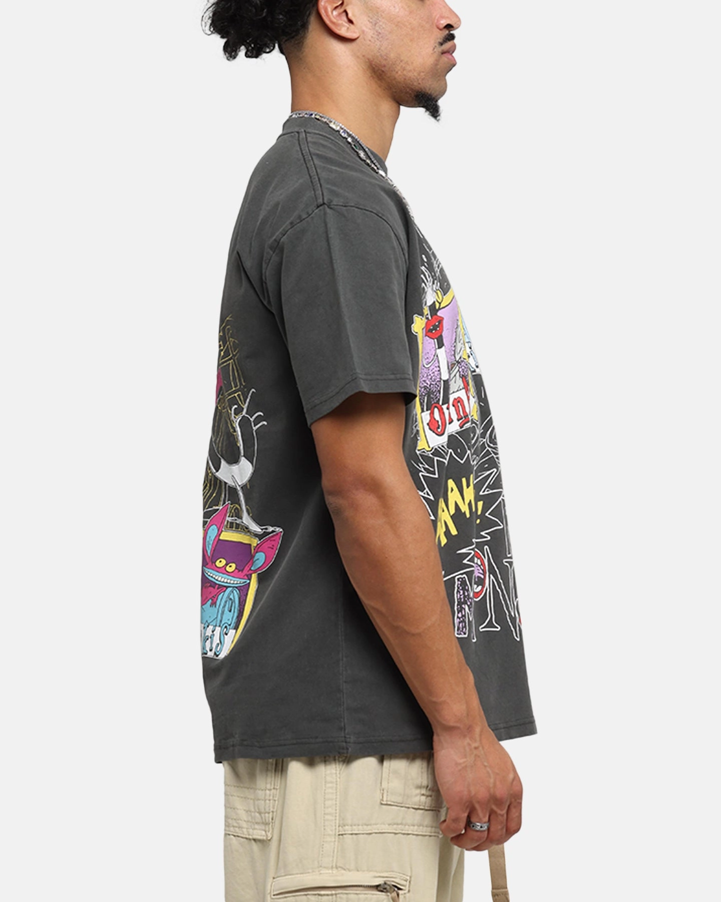American Thrift x Aaahh!!! Real Monsters Monsters Heavy T-Shirt Black Wash Moisture wicking Everyday Look