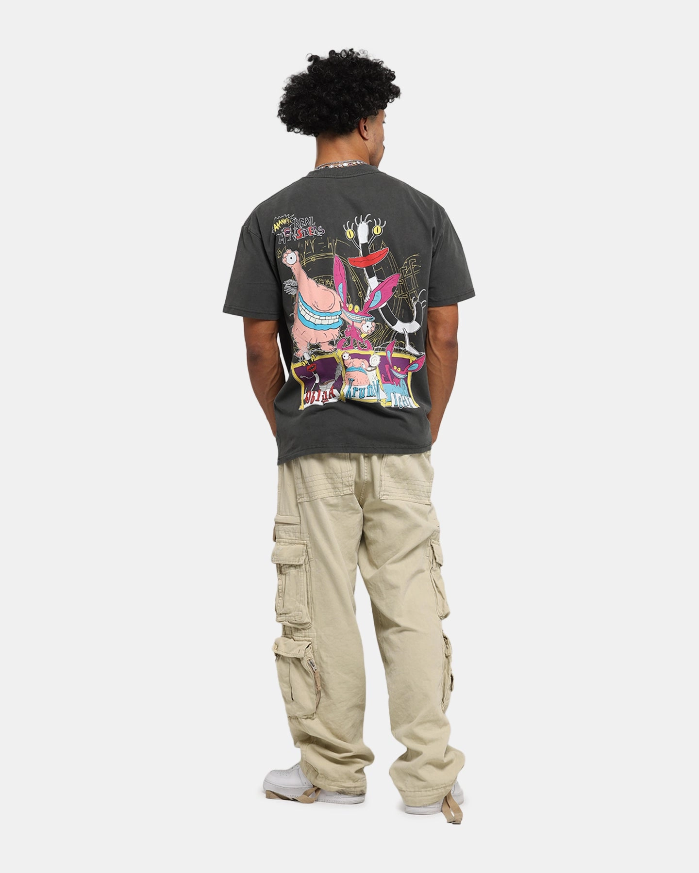 American Thrift x Aaahh!!! Real Monsters Monsters Heavy T-Shirt Black Wash contrast Comfy Wardrobe