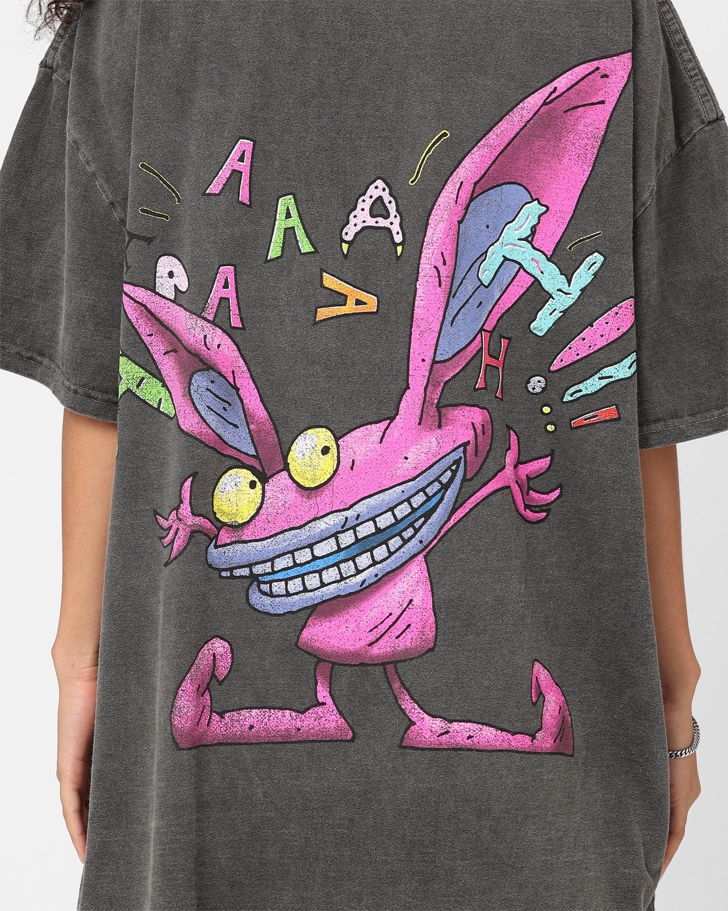 Durable Style American Thrift x Aaahh!!! Real Monsters Monsters Heavyweight Vintage T-Shirt Black Wash
