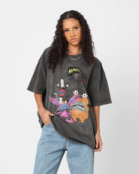 American Thrift x Aaahh!!! Real Monsters Monsters Heavyweight Vintage T-Shirt Black Wash Casual Wearable