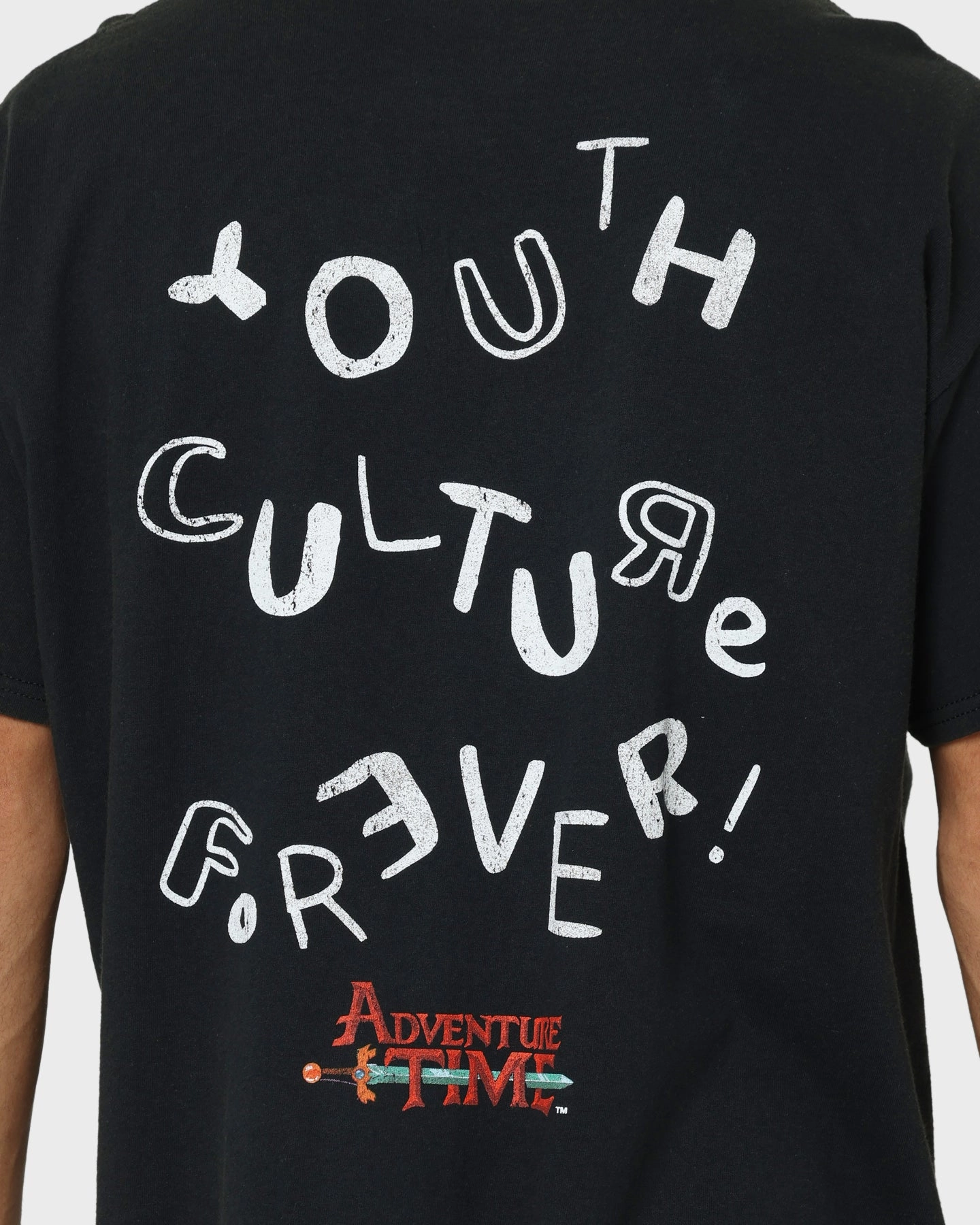 Oversized Fit Oversized Cut American Thrift X Adventure Time Finn The Human Vintage T-Shirt Black Wash